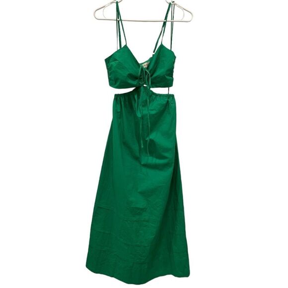 Nicholas Baylee Cut-Out Pockets Midi Dress in Green Emerald .Size 0 - Picture 6 of 15